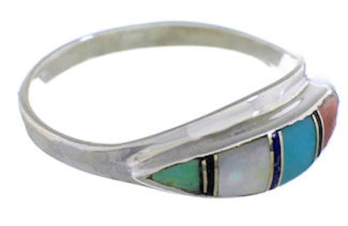 Silver Multicolor Jewelry Southwest Ring Size 8-3/4 MX23035